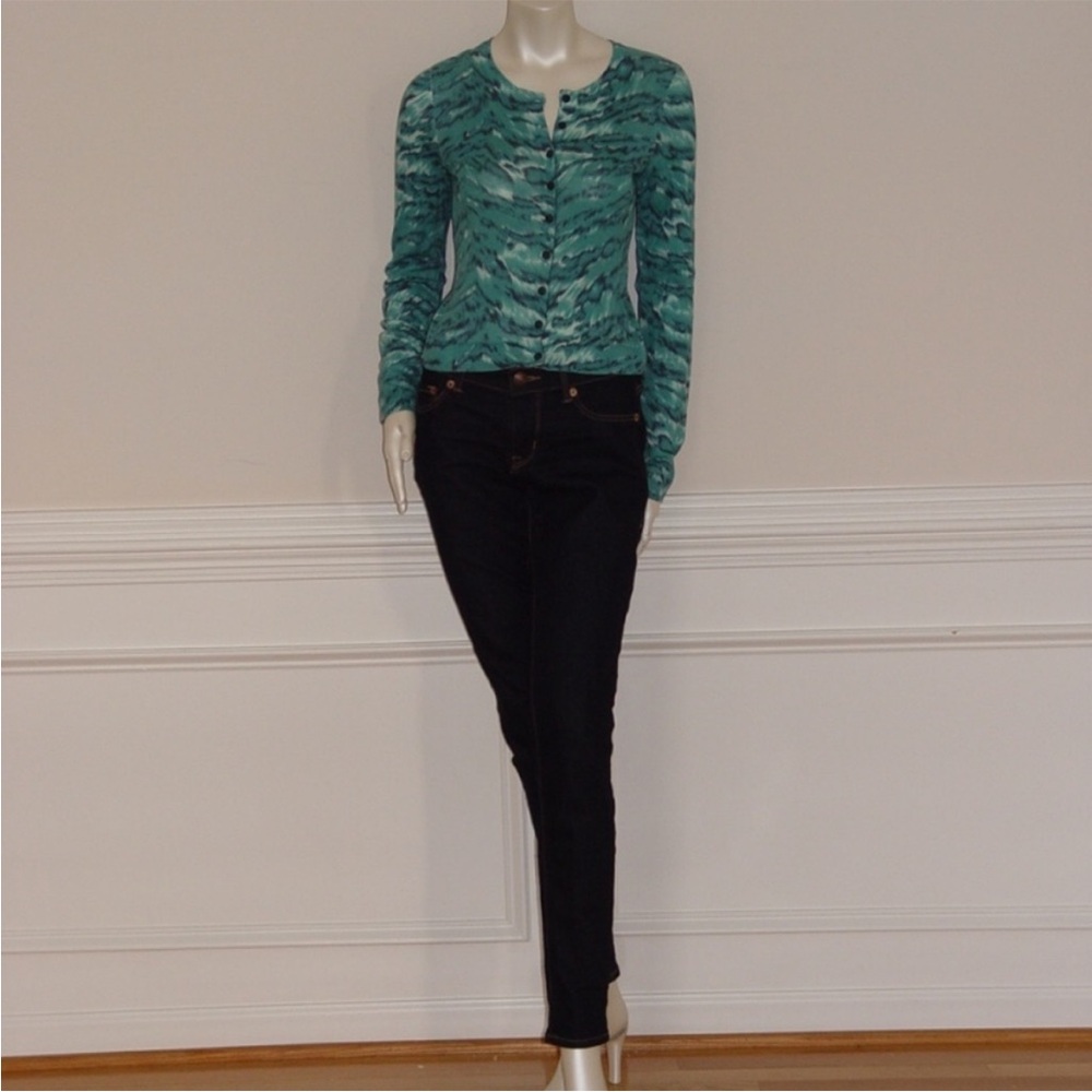 New with Tags Diane Von Fuerstenberg Ibiza Palace Tiger Green Cardigan Medium - Picture 4 of 13